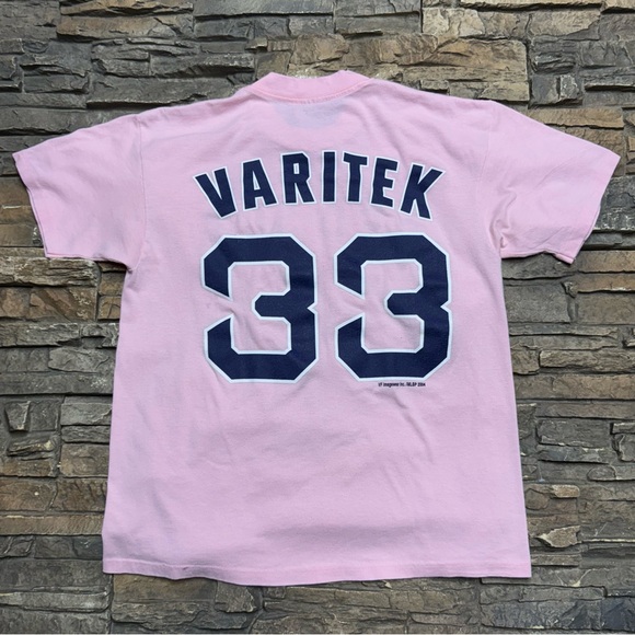 Majestic Other - Boston Red Sox Jason Varitek Shirt Men’s Small Pink 2004 World Series Rare Y2K
